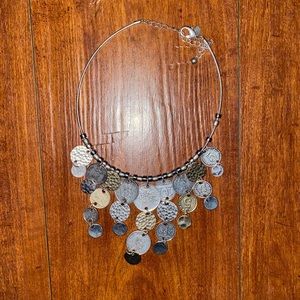 Silver and Gold Adjustable Coin Necklace
